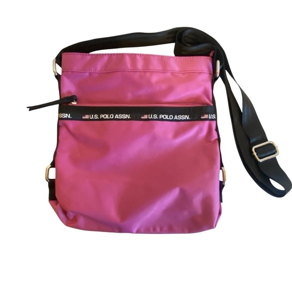 VTG U.S. Polo Assn. Fuchsia Pink Crossbody Vacation Lightweight Shoulder Bag - Picture 7 of 7